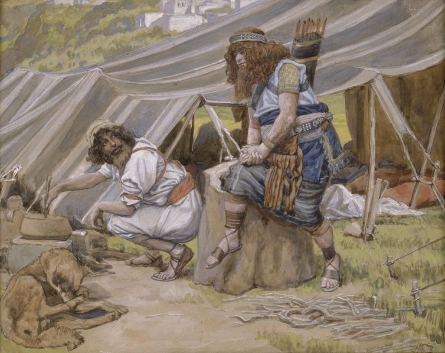 Esau sold his birthright for a bowl of soup.  Don't be like Esau. "The Mess of Pottage" James Tissot Jewish Museum Online Collection via Wikimedia Commons