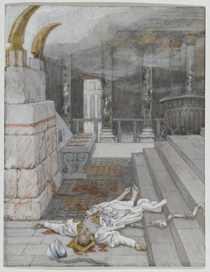 The murder of the Prophet Zechariah in the Temple was a great offense against the Lord, but unlike the Abomination of Desecration, it did not desecrate the Altar and put an end to the daily sacrifices.  (Zacharias Killed Between the Temple and the Altar, James Tissot)