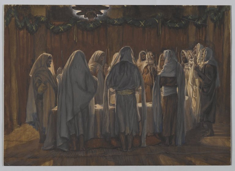 Messiah Yeshua celebrates the Passover with His disciples.  (The Last Supper, by James Tissot.  From the Brooklyn Museum.)