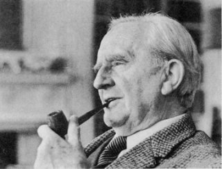 Tolkien in 1972, in his study at Merton Street (from J. R. R. Tolkien. A Biography by H. Carpenter; accessed on lotr.wikia.com)