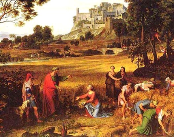 Landscapte with Ruth and Boaz Joseph Anton Koch (from "Bible Paintings, Ruth, Naomi, Boaz, Womeninthebible.net) 