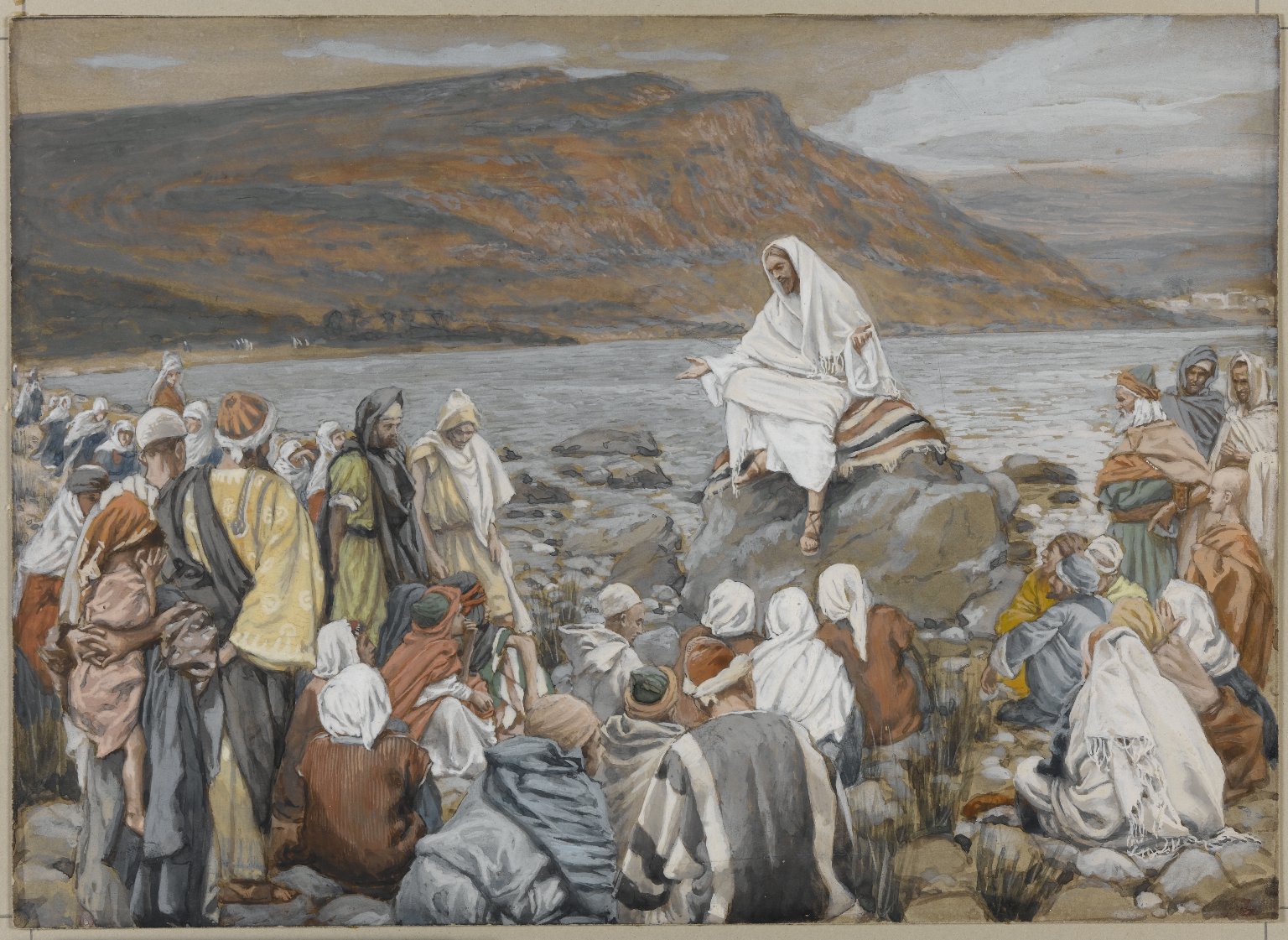 Jesus Teaches the People by the Sea, by James Tissot. If the Lord God really is working through the entire nation of Israel to bring redemption to every nation on earth, then the Gospel of the Kingdom is more than just personal salvation in Messiah. It is nothing less than the restoration and reunification of Judah and Ephraim under the reign of Messiah Son of David.