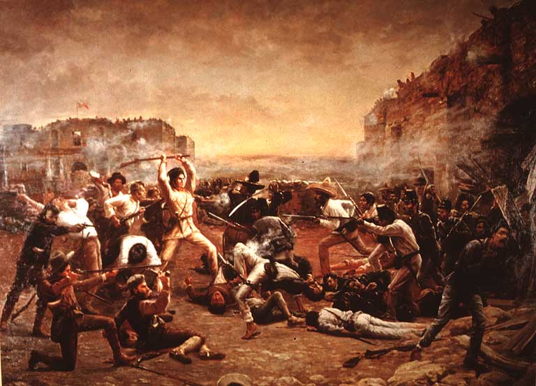 The Fall of the Alamo, or Crockett's Last Stand, by Robert Jenkins Onderdonk. Although flawed, this iconoclastic rendition of the Battle of the Alamo depicts the heroic image of the Alamo's defenders as it has come down through history.