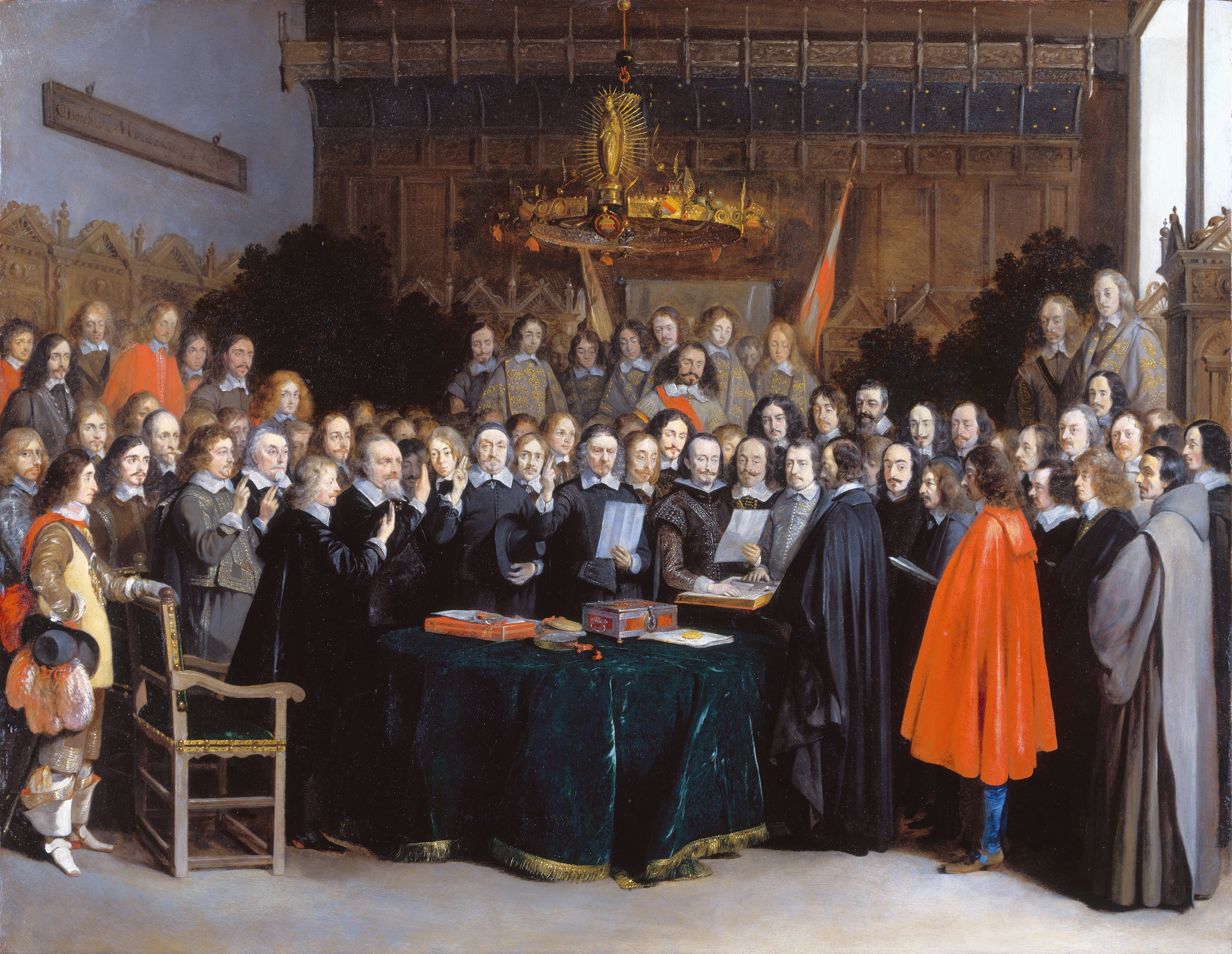 The concept of the "nation-state" was a product of the Peace of Westphalia, which ended the Thirty Years War in 1648. The nation-state, however, is not the ultimate expression of God's Kingdom order. (The Ratification of the Treaty of Münster, Gerard Terborch.)